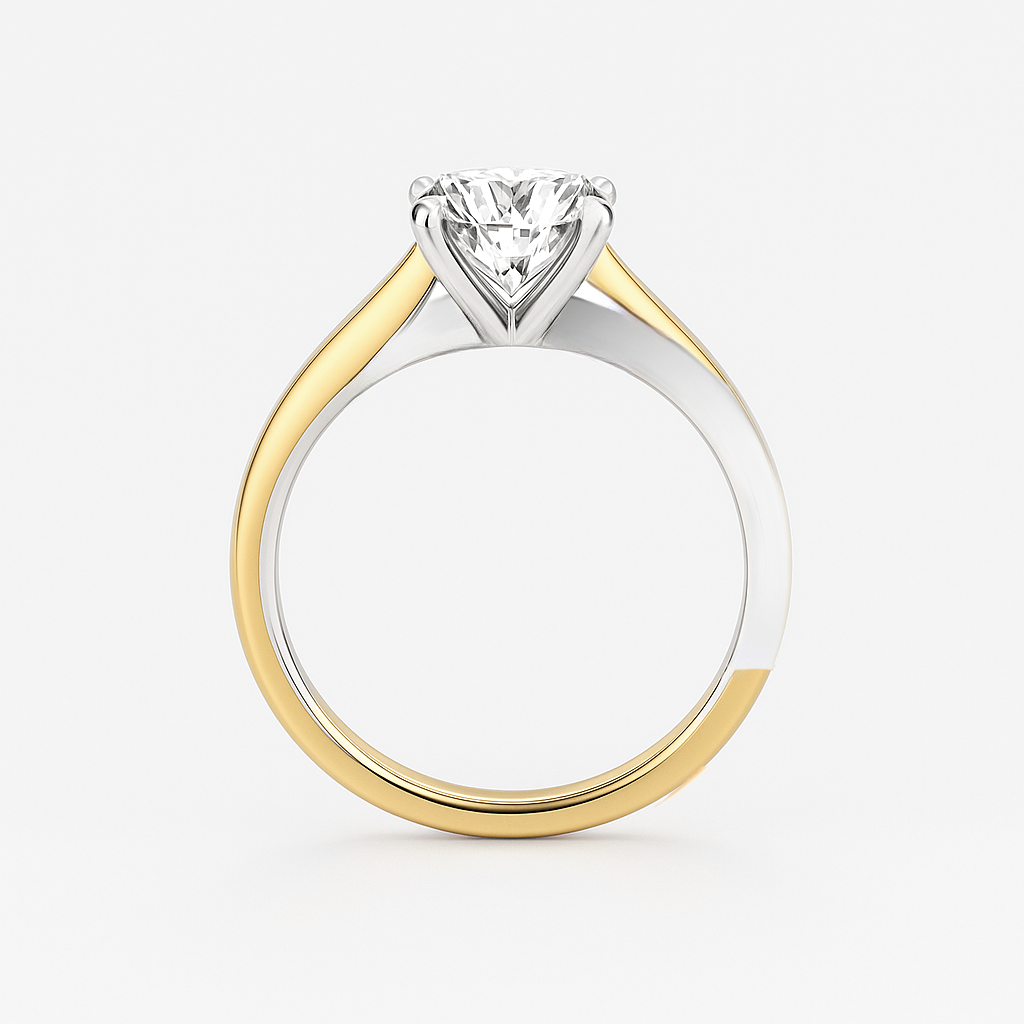 The Valencia Ring - Twist Engagement Ring Two-Tone Gold - Lab Grown Diamond