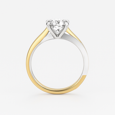 The Valencia Ring - Twist Engagement Ring Two-Tone Gold - Lab Grown Diamond