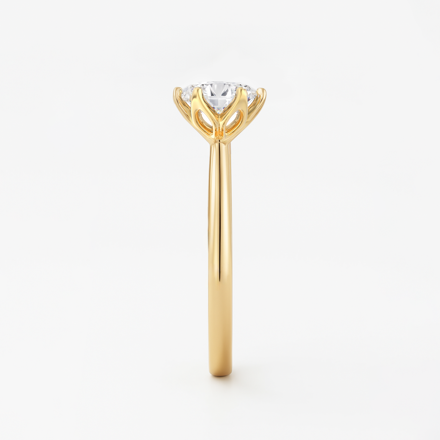 The Daniela Ring – Six-Claw Solitaire with Tulip Basket Setting