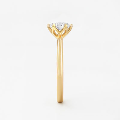 The Daniela Ring – Six-Claw Solitaire with Tulip Basket Setting