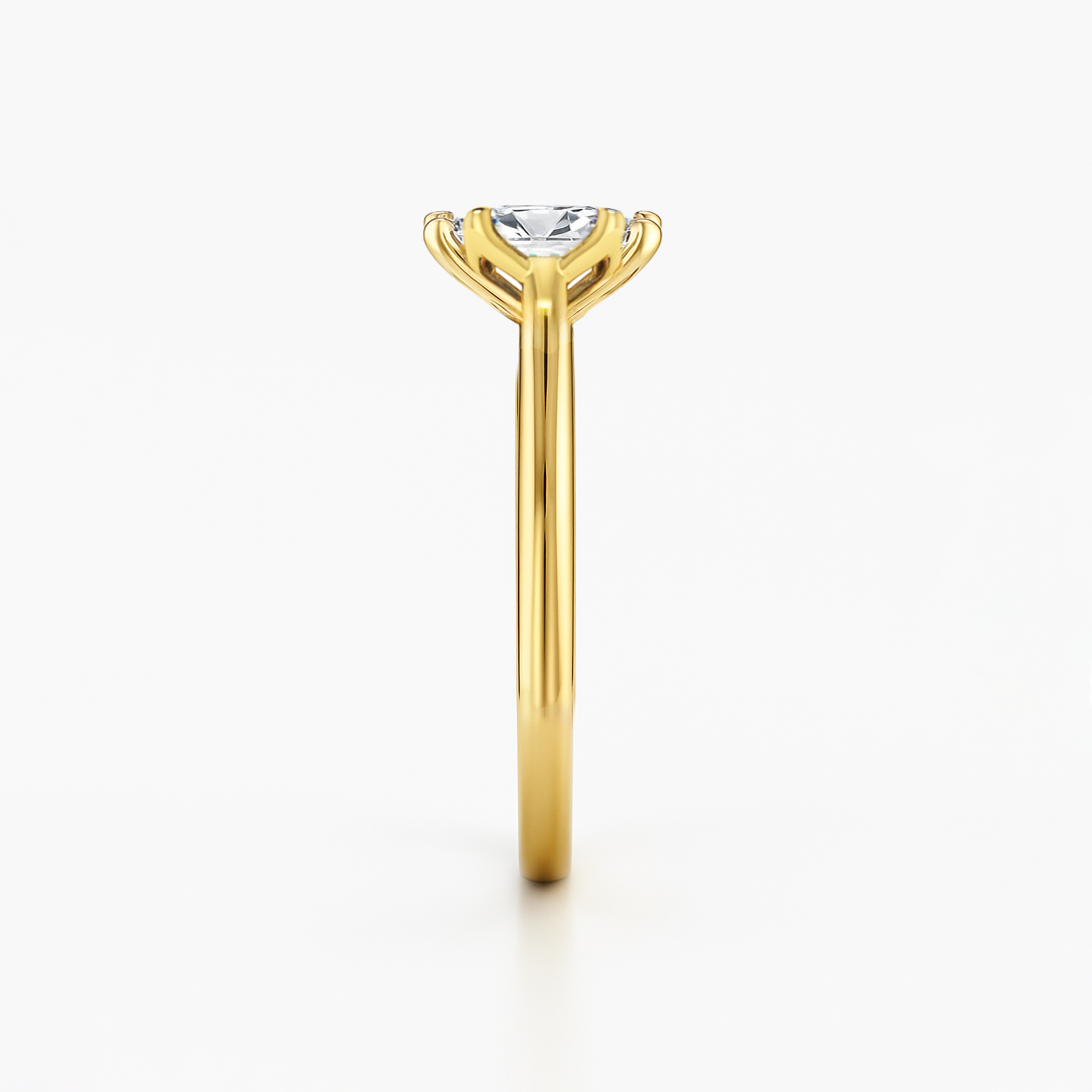 The Aurelia Ring – Elongated Cushion Diamond Six-Claw Solitaire with Tulip Basket & Vintage Gallery