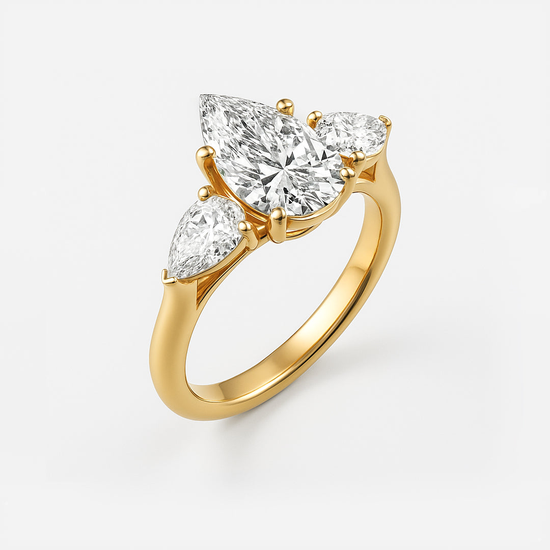 The Alexandra Ring - Pear Lab Grown Diamond Trilogy