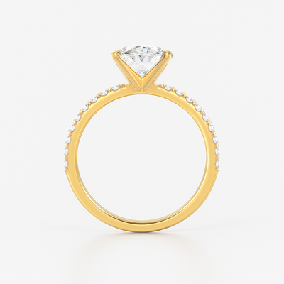 The Florence Ring - Oval with Fine Pave Band
