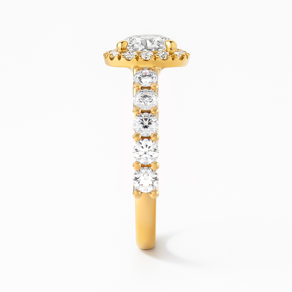 The Tara Ring – Cushion Halo Diamond Engagement Ring