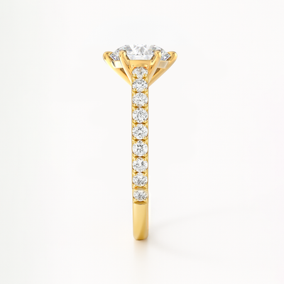 The Amelia Ring - Lab Grown Diamond with Pave Cathedral Setting