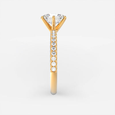 The Vera Ring - Lab Grown Diamond with 6-claws and Fine Pave Band