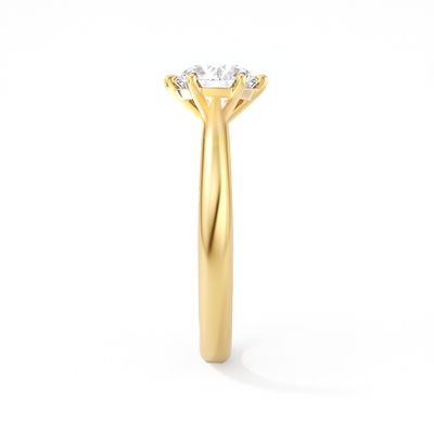The Claudia Ring - 6 Claw Cathedral Round Solitaire - Lab Grown Diamond