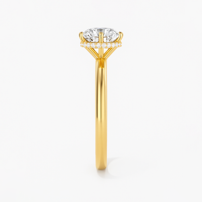 The Phoebe Ring - Hidden Halo 6-Claw Round Solitaire