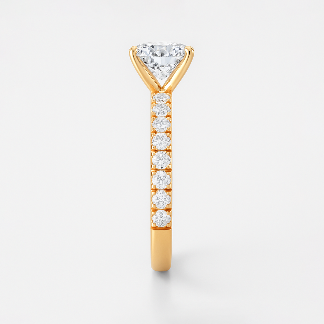 The Kimberley Ring - Lab Grown Diamond with Medium Pave Band