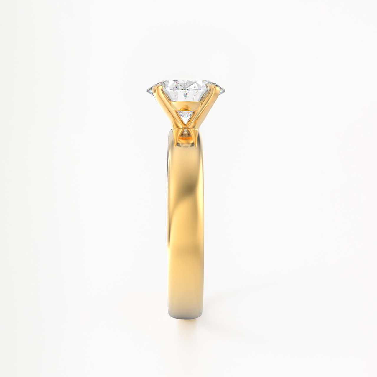 The London Ring - East West Set Oval Solitaire