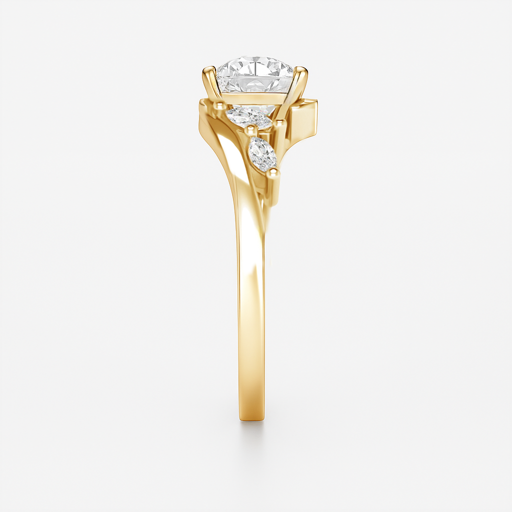 The Melody Ring - Wave Ring with Marquise Accents