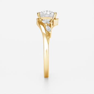The Melody Ring - Wave Ring with Marquise Accents