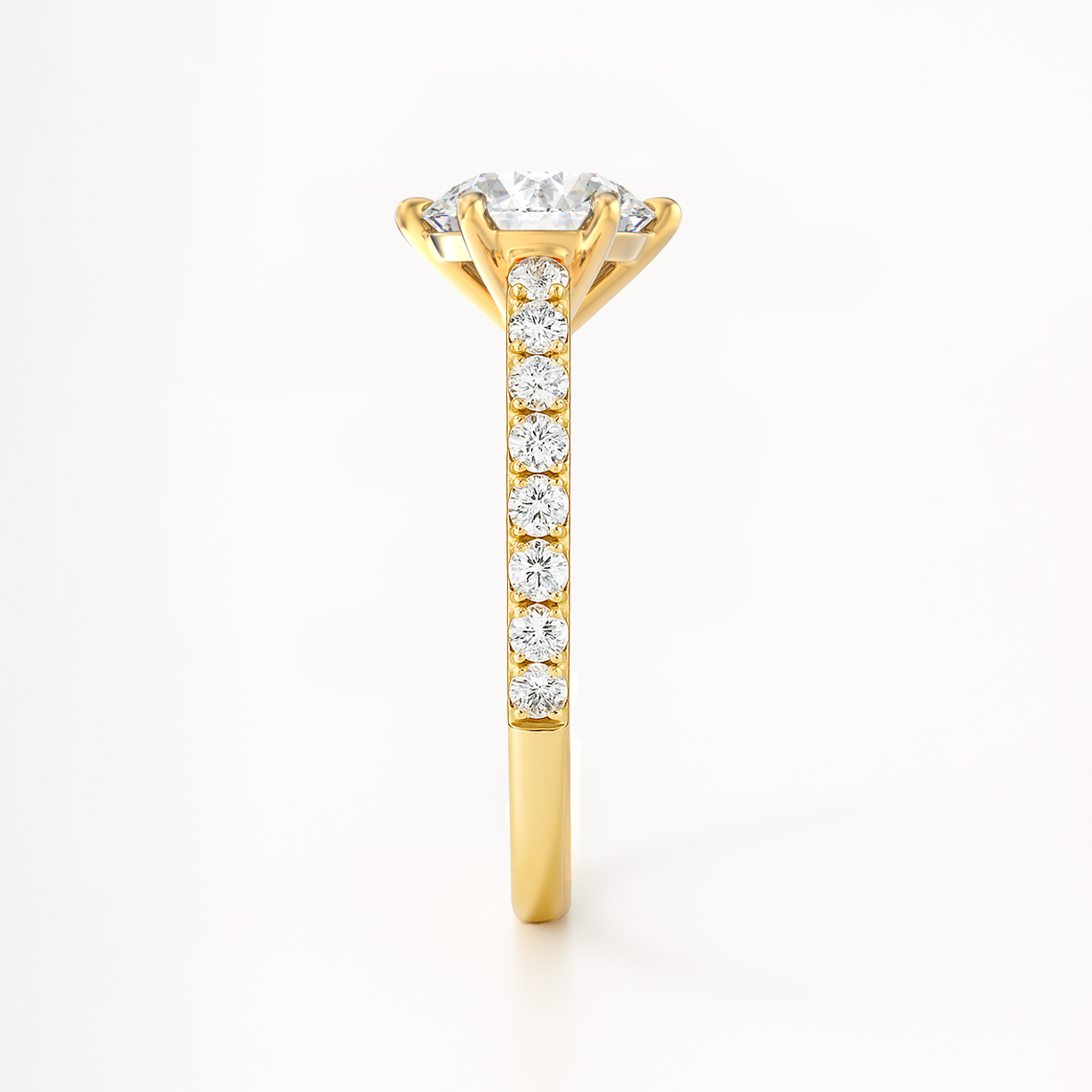 The Vivienne Ring – Cathedral-Set with Pavé Shoulders