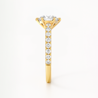 The Vivienne Ring – Cathedral-Set with Pavé Shoulders