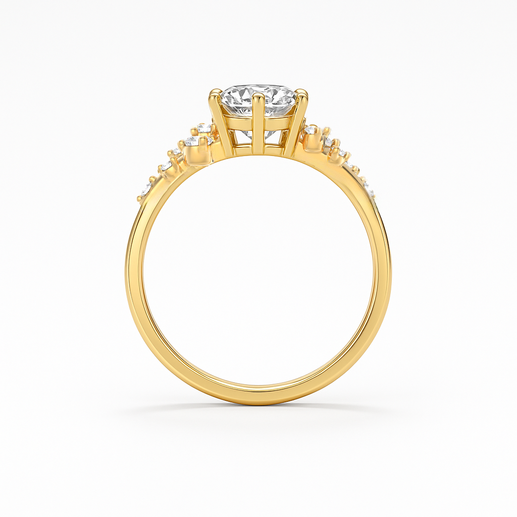 The Maria Ring -  Lab Grown Diamond with Round Brilliant Accents