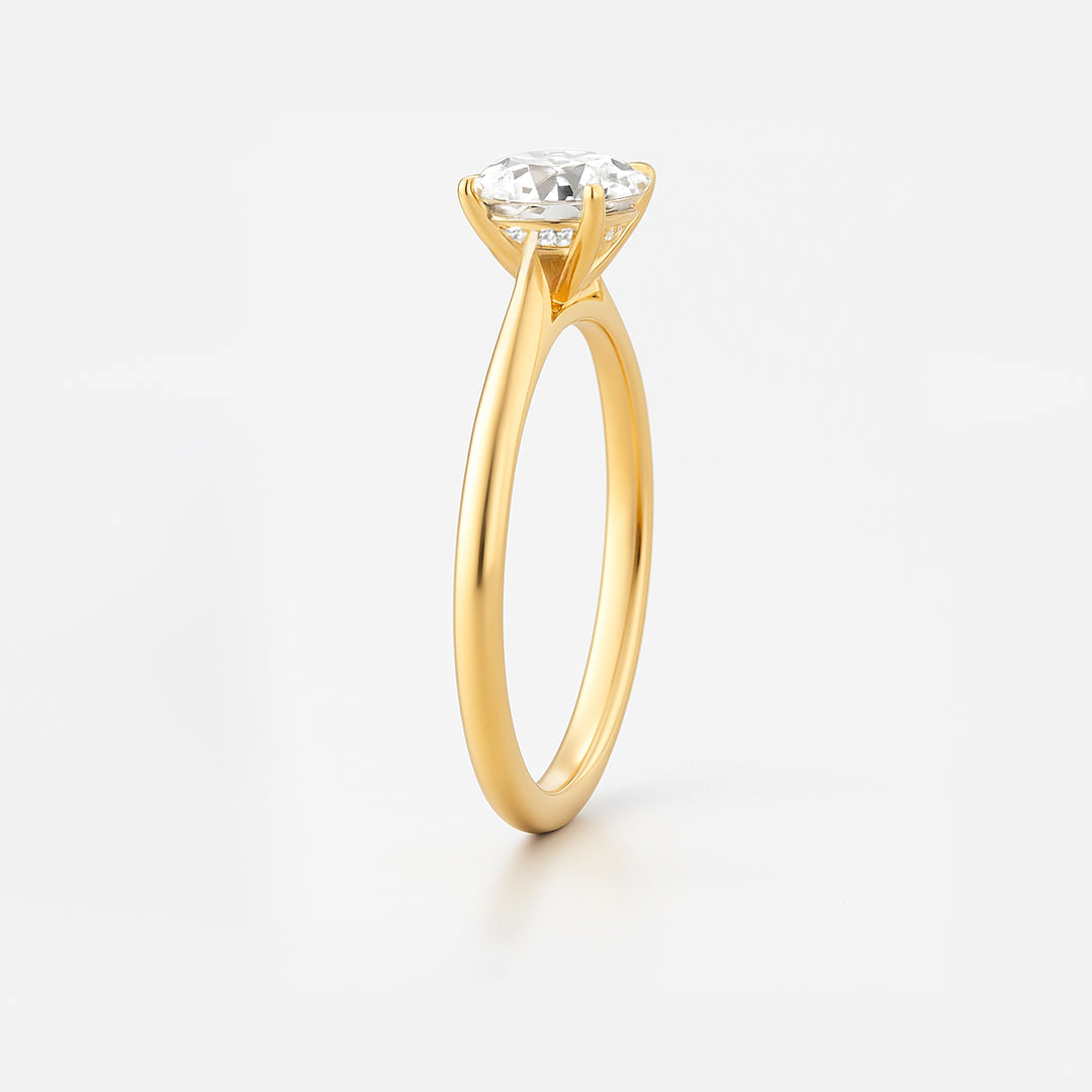The Ophelia Ring - Cathedral Set with Hidden Halo - Lab Grown Diamond