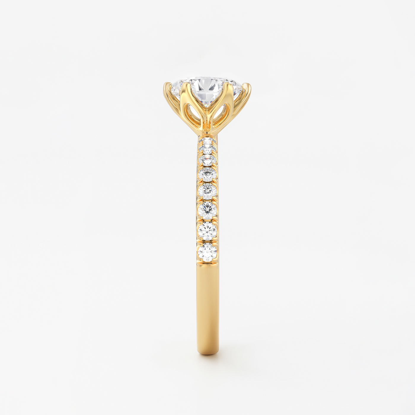 The Chelsea Ring - Tulip Basket and Fine Pave Band