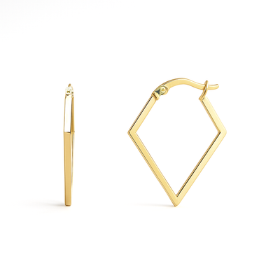 9K Yellow Gold Hoop Earrings