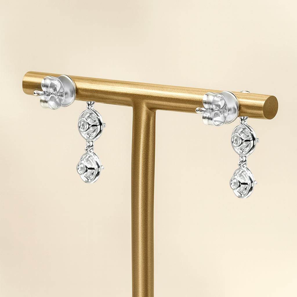 14K White Gold 1.04ct Lab Grown Diamond Earrings