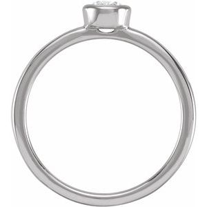 14K White 0.5 CT Lab-Grown Diamond Bezel-Set Ring