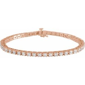 14K Yellow, Rose Gold 5 CTW Lab-Grown Diamond Line 18.4cm Bracelet