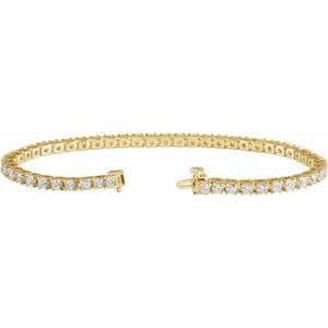 14K Rose, Yellow Gold 4 CTW Lab-Grown Diamond Line 18.4cm Bracelet