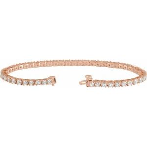 14K Rose, Yellow Gold 4 CTW Lab-Grown Diamond Line 18.4cm Bracelet