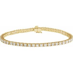 14K Rose, Yellow Gold 4 CTW Lab-Grown Diamond Line 18.4cm Bracelet