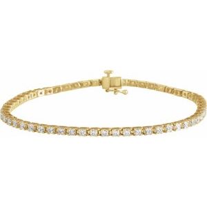 14K Yellow, White Gold 3 CTW Lab-Grown Diamond Line 18.4cm Bracelet