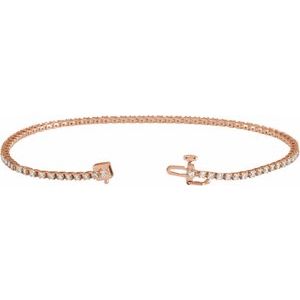 14K Yellow, White, Rose Gold 1 CTW Natural Diamond Line 18.4cm Bracelet