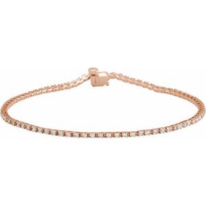 14K Yellow, White, Rose Gold 1 CTW Natural Diamond Line 18.4cm Bracelet