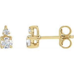 14K White or Yellow Gold 0.5 CTW Lab-Grown Diamond Earrings