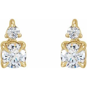 14K White or Yellow Gold 0.5 CTW Lab-Grown Diamond Earrings