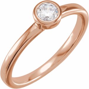 14K Yellow or Rose Gold 1CT Lab-Grown Diamond Bezel-Set Ring