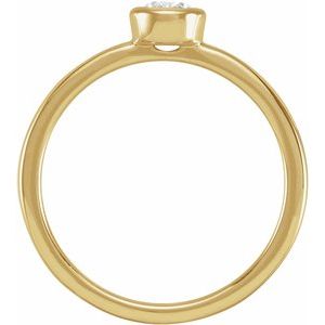 14K Rose or Yellow Gold 0.5CT Lab-Grown Diamond Bezel-Set Ring