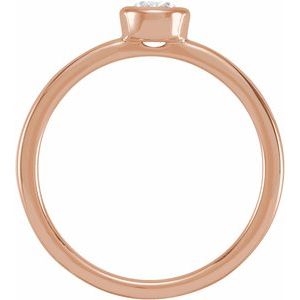 14K Yellow or Rose Gold 1CT Lab-Grown Diamond Bezel-Set Ring