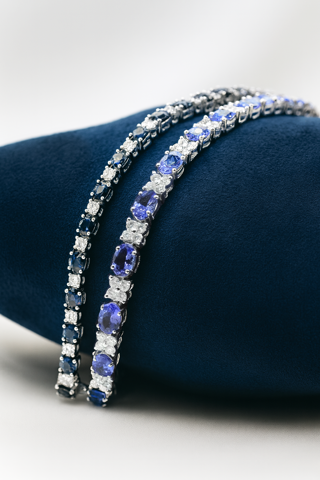 18K White Gold Sapphire & Diamond Bracelet