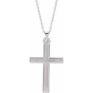 Platinum Cross 18" Necklace