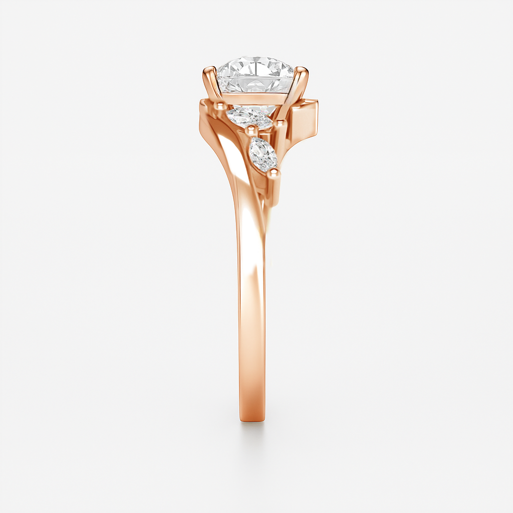 The Melody Ring - Wave Ring with Marquise Accents