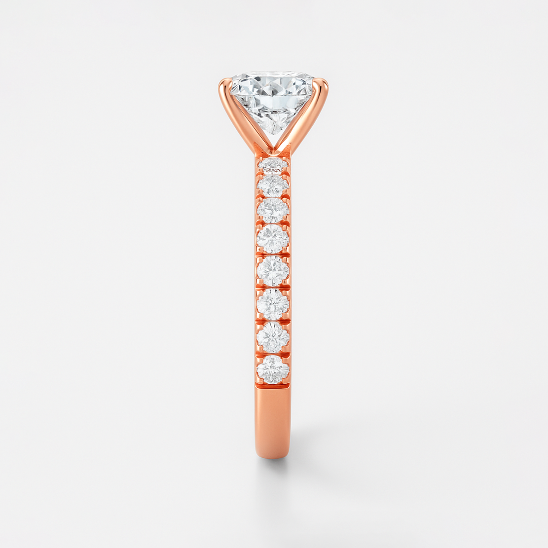 The Kimberley Ring - Lab Grown Diamond with Medium Pave Band