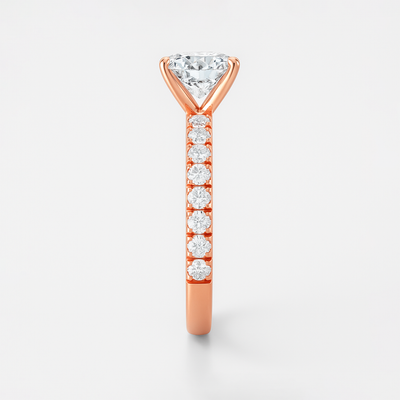 The Kimberley Ring - Lab Grown Diamond with Medium Pave Band