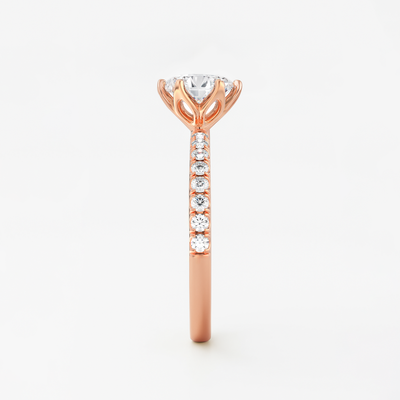 The Chelsea Ring - Tulip Basket and Fine Pave Band