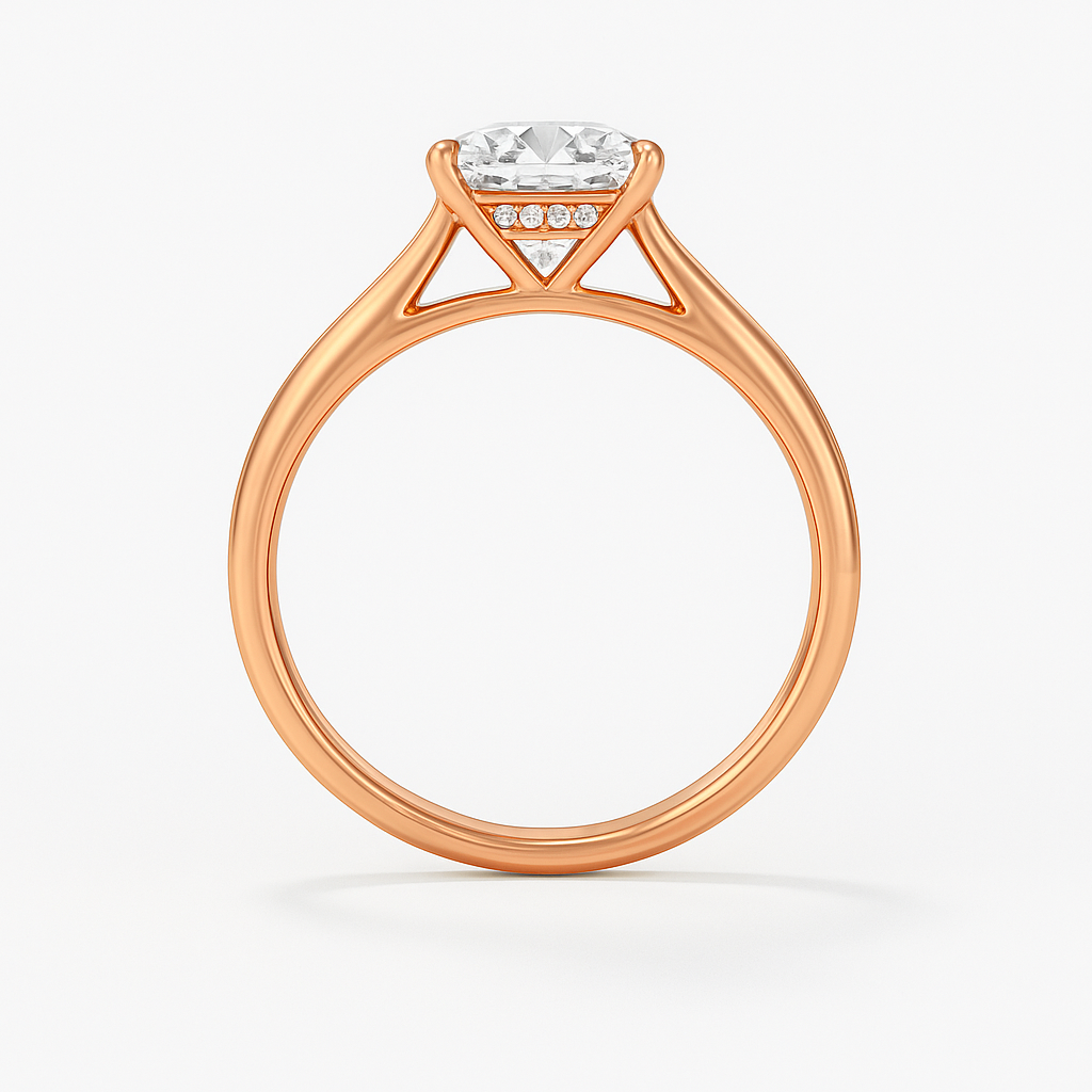 The Brescia Ring - Hidden Halo Cathedral Radiant Solitaire