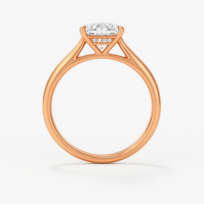 The Brescia Ring - Hidden Halo Cathedral Radiant Solitaire