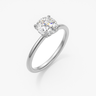 The Venice Ring - Low Set Round Solitaire - Lab Grown Diamond