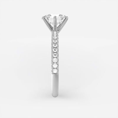 The Vera Ring - Lab Grown Diamond with 6-claws and Fine Pave Band