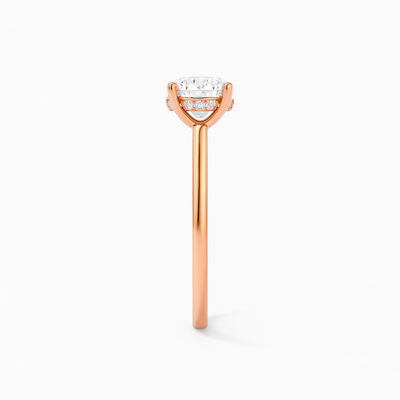 The Siena Ring - Hidden Halo Round Solitaire