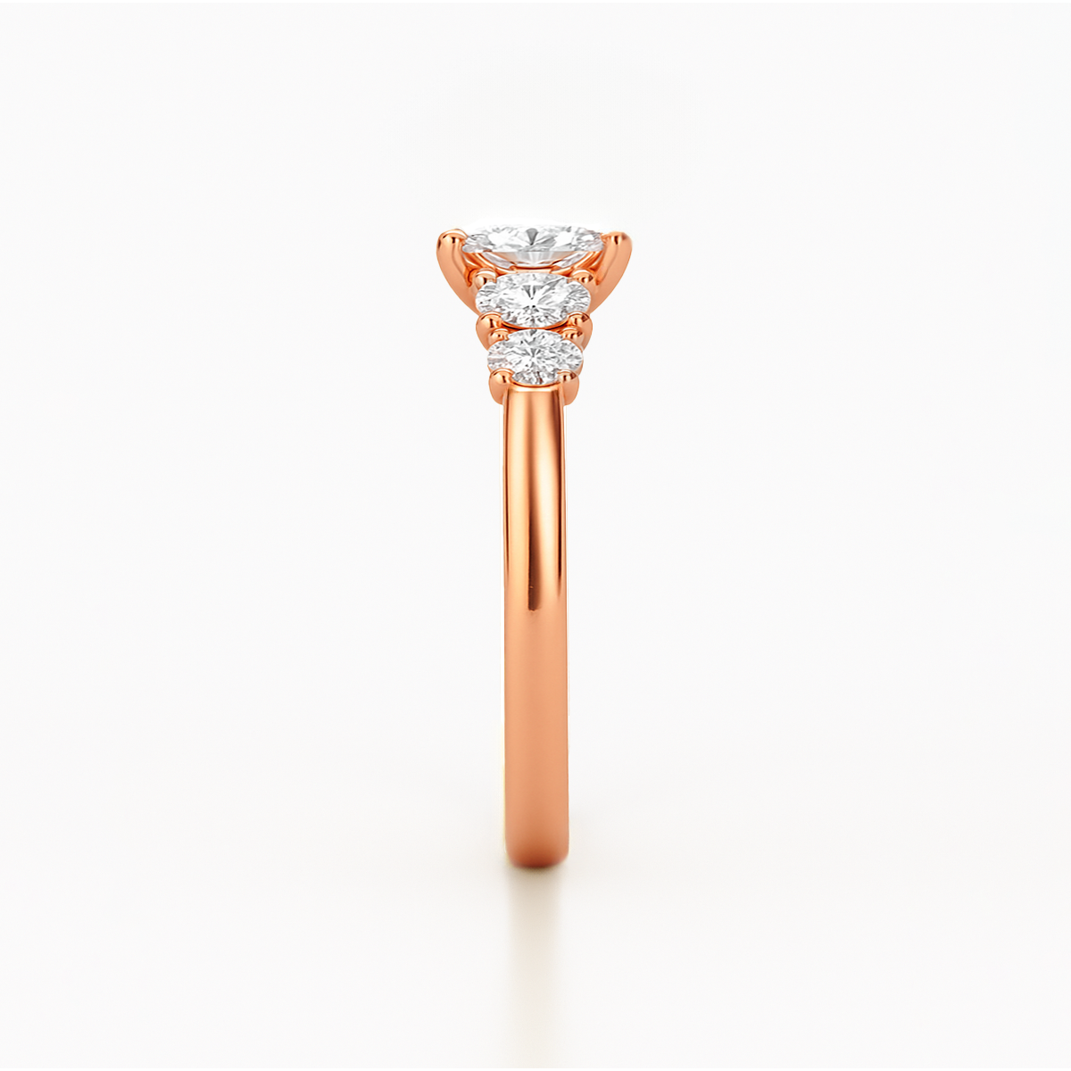 The Valerie Ring - Oval Cut Diamond with Side Stones