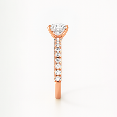 The Florence Ring - Lab Grown Diamond with Fine Pave Band