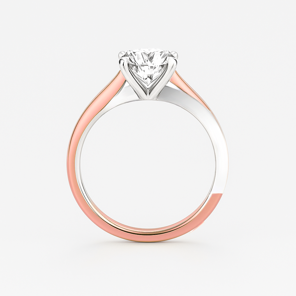 The Valencia Ring - Twist Engagement Ring Two-Tone Gold - Lab Grown Diamond